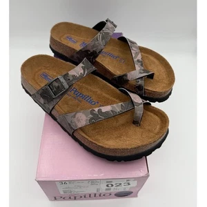 Papillio Soft Footbed Tabora Birko-Flor Damask Orchid Sandals Size US5 EU36 - Picture 1 of 8