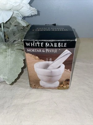 Creative Home - White Marble Mortar & Pestle - 74002 - Image 1 of 3