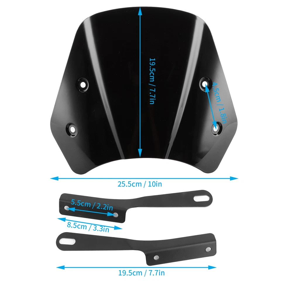 Auto Car Universal Motorcycle Windshield Wind Deflector Screen W/Mounting - Image 1 of 4
