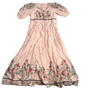 Anthropologie NWT Somerset Puff-Sleeve Maxi Dress XLarge XL Pink Floral - Picture 1 of 7