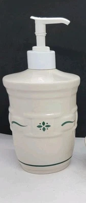 Dispensador de loção de sabão verde Longaberger Pottery Woven Traditions feito nos EUA - Imagem 1 de 4