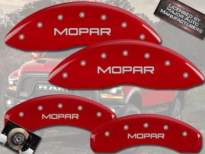 Dodge Ram 1500 2011-2018 delanteras + traseras rojas MGP cubiertas de pinza de disco de freno "Mopar" Foto 1 de 4