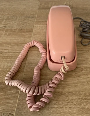 Vintage AT&T Trimline 210 Phone Touch Tone Lighted Push Button Corded Pink Works - Image 1 of 4