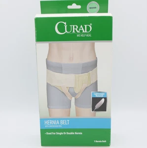 Curad Herniengürtel mit Kompressionspads Atmungsaktivität & Unterstützung Größe Medium beige - Bild 1 von 5