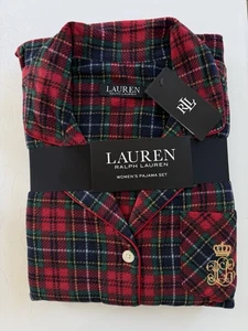 Ralph Lauren Women's Lightweight FLANNEL RED Pajama Set Size MEDIUM Retail $79 - Picture 1 of 6