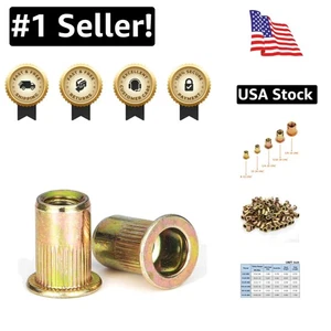 Durable 1/4-20UNC Rivnut Insert Nuts - 100 Pieces of Carbon Steel Fasteners - Picture 1 of 8