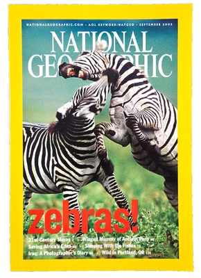 BRUTAL & VIOLENT ZEBRA FIGHTS SEPTEMBER 2003 NATIONAL GEOGRAPHIC MAGAZINE - Image 1 of 4