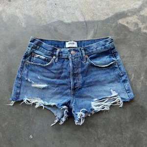 Agolde Los Angeles Shorts zerrissen abgenutzt Knopfleiste Denim Damengröße 26 guter Zustand - Bild 1 von 8