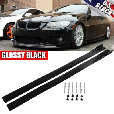 78.7" Side Skirts Rocker Panel Splitter For BMW E90 E92 E93 325i 335i 320i 328i - Image 1 of 4