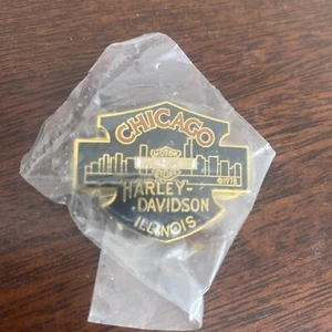 Vintage Harley Davidson Motorrad 1978 75th Anniversary Emaille Weste Pin Chicago - Bild 1 von 2
