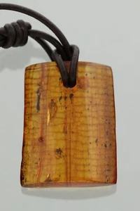 3 Fossil FLIES Genuine BALTIC AMBER Adjustable Leather Pendant 12.1g 230525-6 - Picture 1 of 5