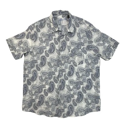 Camisa de lino Tasso Elba para hombre XL extra grande cachemira manga corta cuello abotonado Foto 1 de 4