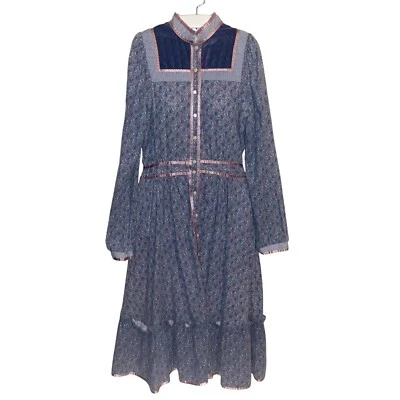 Vestido Vintage Gunne Sax S/M Cottagecore Jessica Femenino Country Años 70 Pradera Foto 1 de 4