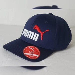 GORRA DE BALONCESTO PUMA ORIGINAL PARA HOMBRE AJUSTE ELÁSTICO TALLA L/XL AZUL LOGOTIPO BORDADO - Imagen 1 de 9