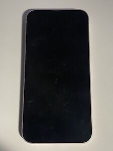Plateau SIM manquant en verre arrière rose fortement fissuré Apple iPhone 13 non testé/raw