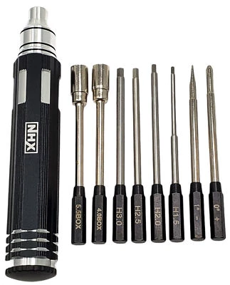 NHX RC 8-1 Hard Steel Tool Hex Nut Driver Set 1.5/2.0/2.5/3.0/0+ Flat/1-/4/5.5 - Image 1 of 4