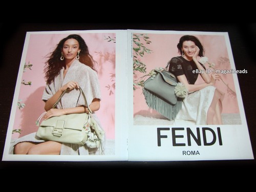 FENDI ANNUNCIO STAMPA 4 pagine primavera 2025 MONA TOUGAARD Karolina Spakowski LINA ZHANG