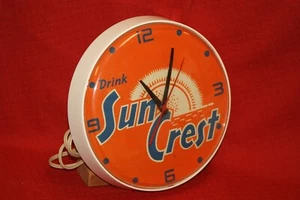 Sun Crest Orange Soda Drink General Electric Advertising Wall Clock WORKS NICE - Picture 1 of 3