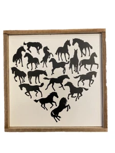 Heart Shaped Horse Images Wall Hanging Picture - SHIPS FREE!!! - Picture 1 of 4