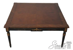 L65903: KARGES Louis XVI Walnut & Black Coffee Table - Picture 1 of 13