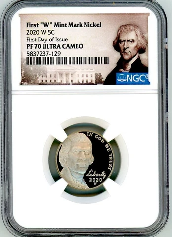 2020 W 5C First Day of Issue PF70 Ultra Cameo Cover