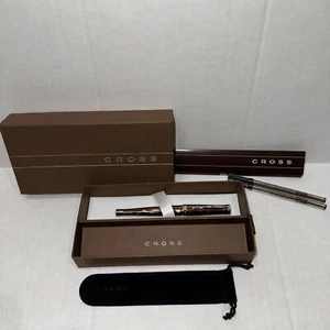 Cross Sauvage Brown Tourmaline Giraffe Rollerball Pen Writing - Picture 1 of 6