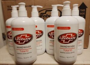 Lot of --6-- Lifebuoy Total 10 Hand Wash Liquid Hygiene Soap 16.9Oz