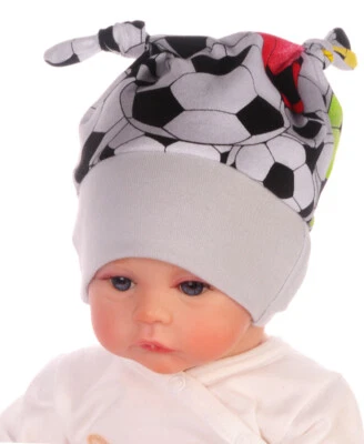 Erstlingsmütze Mütze Babymütze Haube Mützchen Knotenmütze Zipfelmütze mit Bälle - Bild 1 von 2
