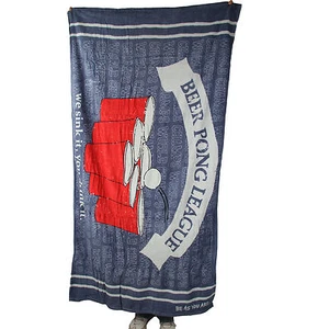 Be As You Are Beer Pong League Blue Beach Bath Towel Red Plastic Cups Ball NEW - Picture 1 of 2