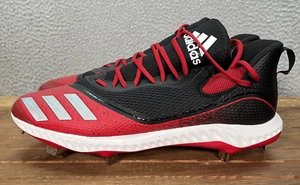 Adidas Baseball Cleats Mens 15 Black Red Icon V Bounce Shoes Sports NEW - Picture 1 of 12