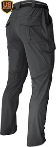 Men'S Hiking Work Cargo Pants Quick-Dry Lightweight Waterproof 6 Pockets Outdoor - Picture 1 of 7