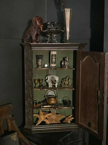 Rare Antique Carved Gypsy Folk Art Corner Cabinet of Curiosities 19th Century Cover