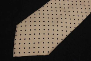 Corbata vintage Brooks Brothers Makers 100 % seda dorada negra patrón de lunares - Imagen 1 de 3