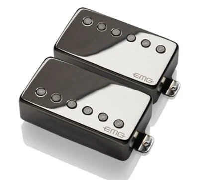 EMG 57/66 Alnico V Activo Cuello Y Puente Humbucker Set Negro Cromo Libre Barco - Imagen 1 de 3