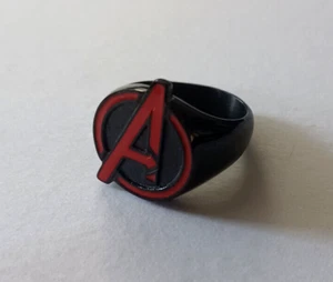 Marvel Stark Tower Avengers Campus Logo Black Stainless Steel Men's Ring Size 11 - Picture 1 of 5