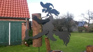 Bruja Ankra -el accidente aéreo de acero de 3 mm decoración B58 cm H50 cm enano de jardín alternativo - Imagen 1 de 11