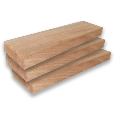 Set 3 Mensole in Legno di Okumè, 42x11,5x4 cm, Colore Naturale, fissaggi inclusi - Immagine 1 di 4