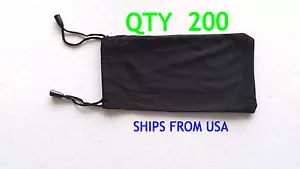 Menge 200 billig Großpackung Posten schwarz Mikrofaser Sonnenbrille Tragetasche Doppelschnur - Bild 1 von 4