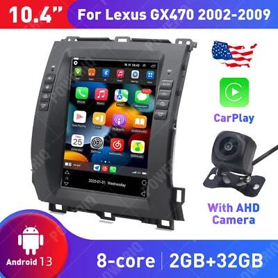 Radio de navegación GPS multimedia para automóvil estilo Tesla de 10,4" para Lexus GX470 2002-2009 Foto 1 de 4
