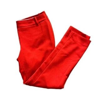 LORD & TAYLOR Orange Straight Leg Ankle Length Side Zip Dress Pant 4 - Picture 1 of 9