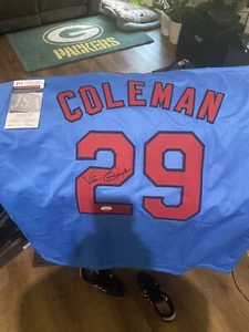 Vince Coleman Signed St. Louis Cardinals Custom Jersey (JSA Witness COA) - Picture 1 of 5