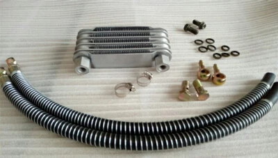 1 Satz Motorrad Roller Dirt Bike Metall Kleine Ölkühler Kühler mit Zubehör Kit - Bild 1 von 4