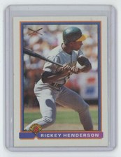 1991 Bowman Rickey Henderson . Oakland Athletics #371