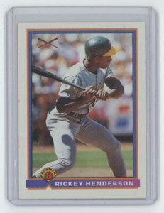 1991 Bowman Rickey Henderson . Oakland Athletics #371