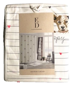 Ellen DeGeneres Puppy Love Shower Curtain 72x72 Dog 100% Cotton 100% Adorable - Picture 1 of 12