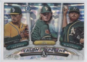 2018 Bowman Talent Pipeline Atomic Refractor Paul Blackburn AJ Puk Jesus Luzardo