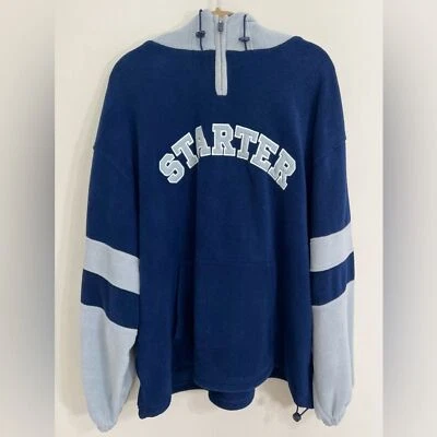 STARTER VINTAGE Para hombres 90’s Polar Sudadera con Capucha Azul Gris Colorblock XL DE COLECCIÓN Foto 1 de 4