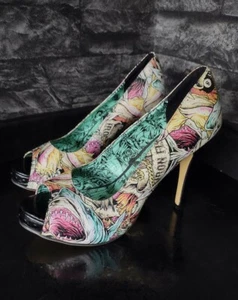 Iron first Here I Lie Heels size UK8 Shark rockabilly nautical partywear - Picture 1 of 5