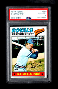 1977 Topps #580 GEORGE BRETT HOF AL All-Stars Kansas City Royals PSA 8 NM-MT