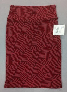 Lularoe Straight Fit Cassie Small Red And Dark Red NWT Fit Sz 6-8 - Picture 1 of 6